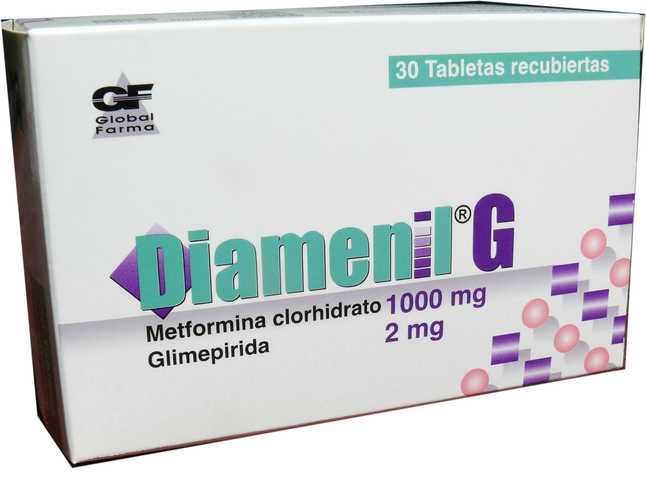 DIAMENIL G TABLETAS 1000/2MG x 30